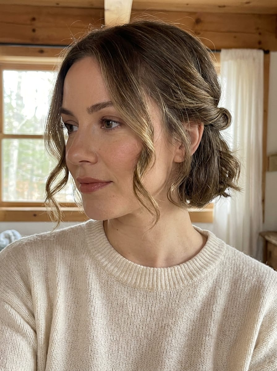 Romantischer Short Hair Updo - Hochsteckfrisur für kurze Haare